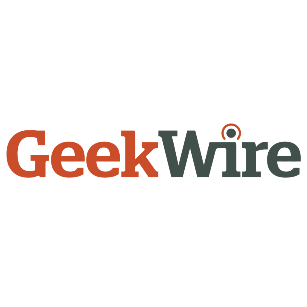 Geekwire logo on a white background in Washington state.