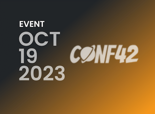 The Virtual Event logo for conf42 on October 23rd.