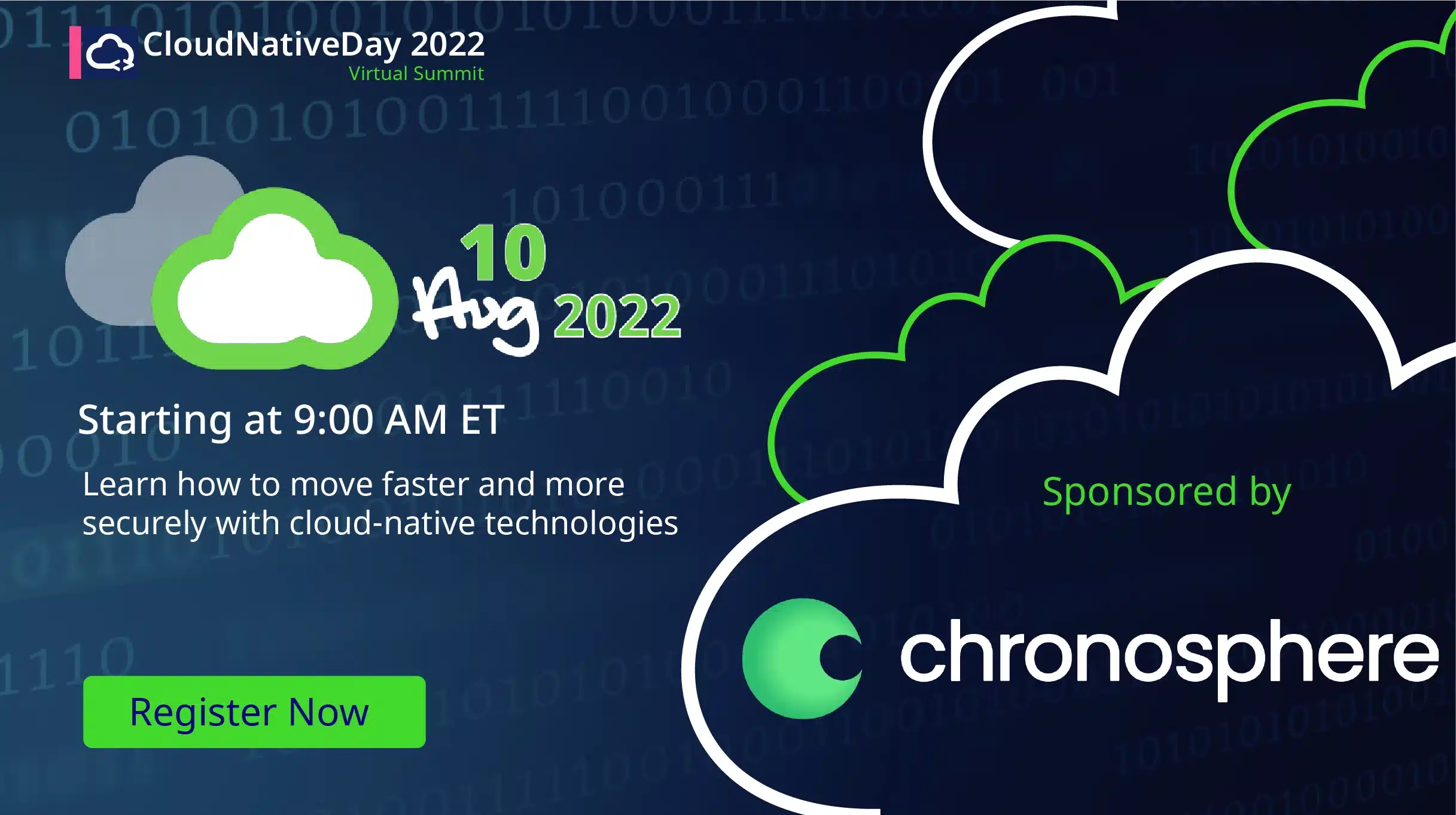 A cloud featuring the word "Chronosphere" during the Cloud Native Day Virtual Summit.