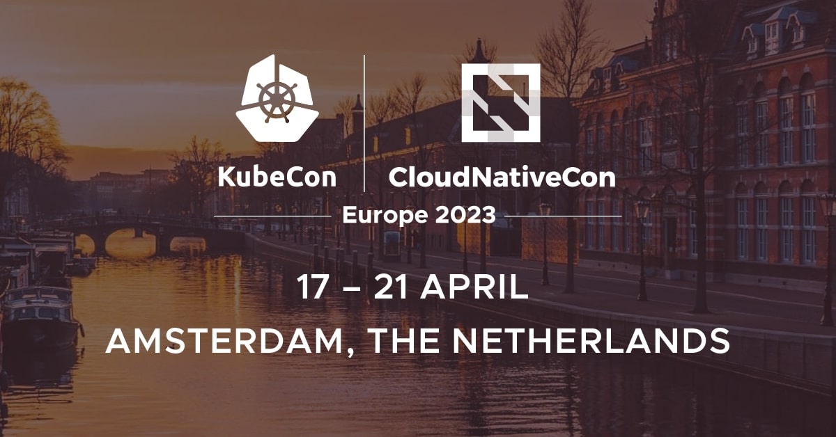 The CloudNativeCon logo for KubeCon in Amsterdam, the Netherlands.