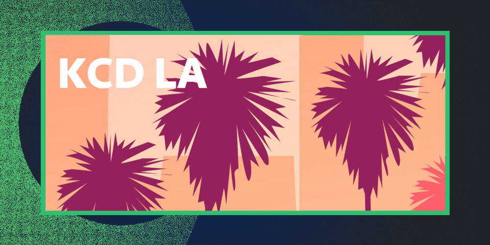 Kcd la poster featuring palm trees and the words kcd la.