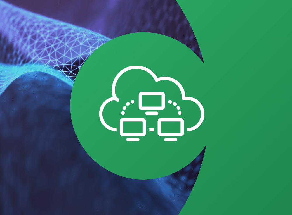 A cloud native platform with a green background.