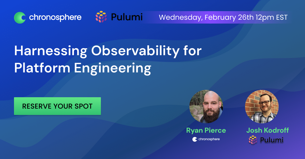 Join us for a webinar on "Harnessing Observability for Platform Engineering" with Ryan Pierce and Josh Kodroff, on Wednesday, February 26th at 12pm EST. Discover best practices to alleviate backpressure in your systems. Reserve your spot now!.