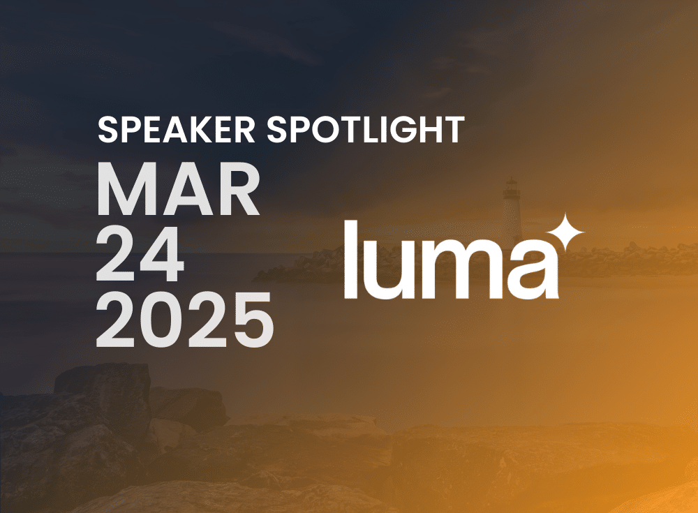 Speaker Spotlight" text with "Mar 24 2025" and "SREcon 2025" on a gradient background featuring a lighthouse.